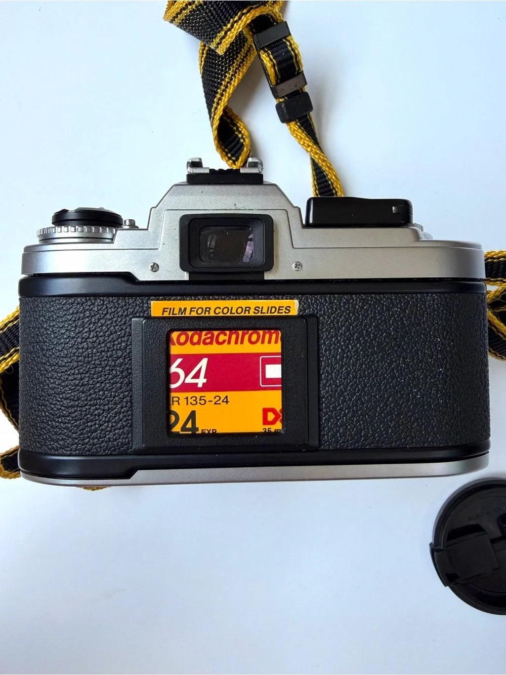 Vintage Nikon FG Camera with Vivitar Flash - Black/Silver